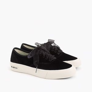 SeaVees for J.Crew legend sneakers black velvet